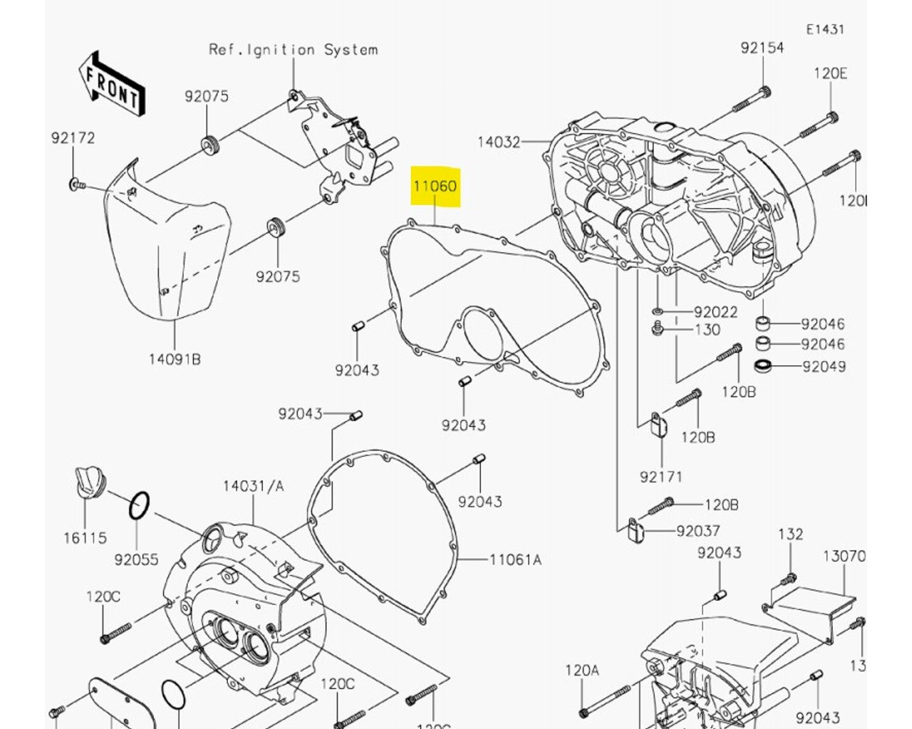 Kawasaki OEM Clutch Cover Gasket Vulcan VN900 11061-1517