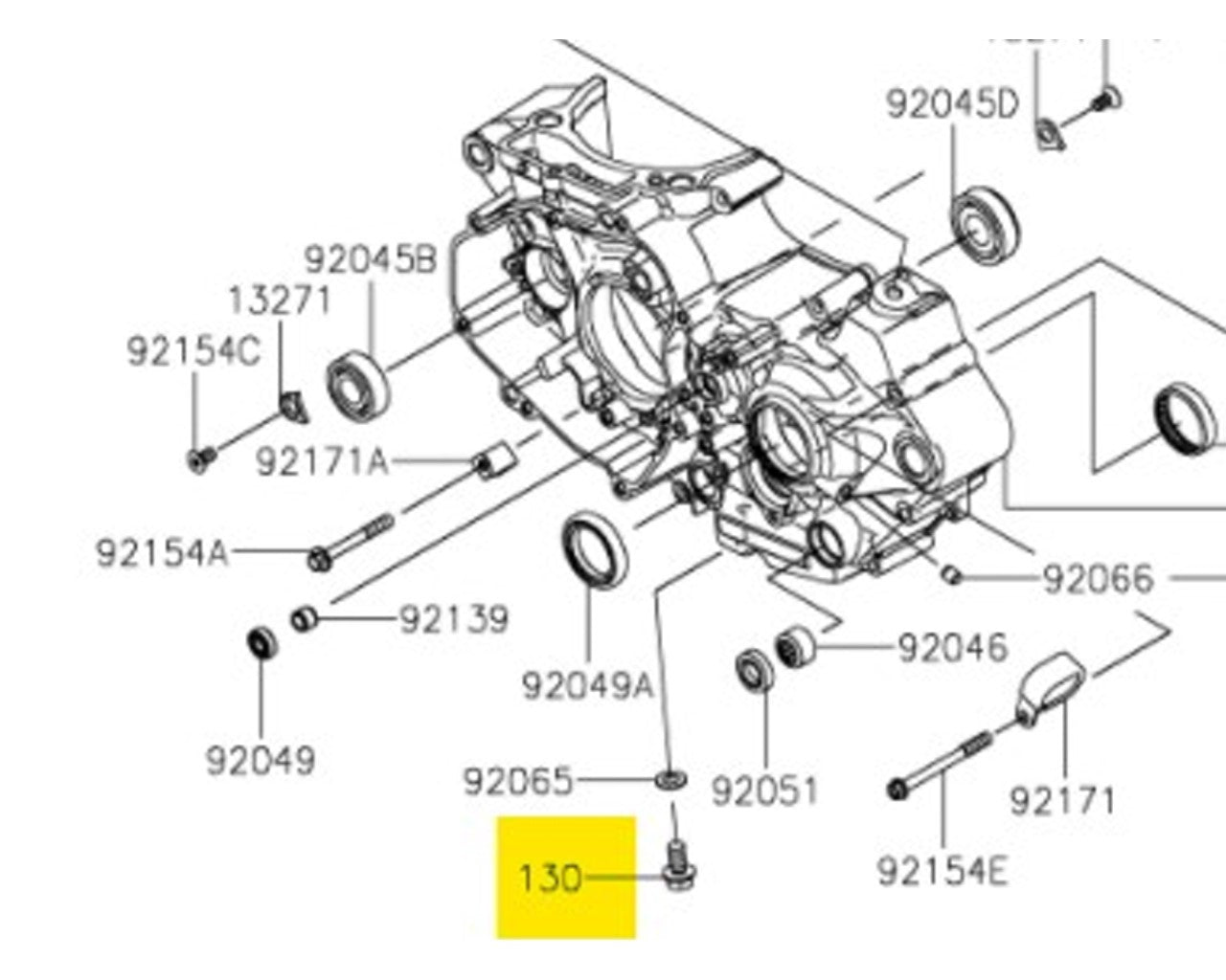 Kawasaki OEM Oil Drain Bolt KX450F KX250F Mule 600 610 3010 4010 SX 130AA0816
