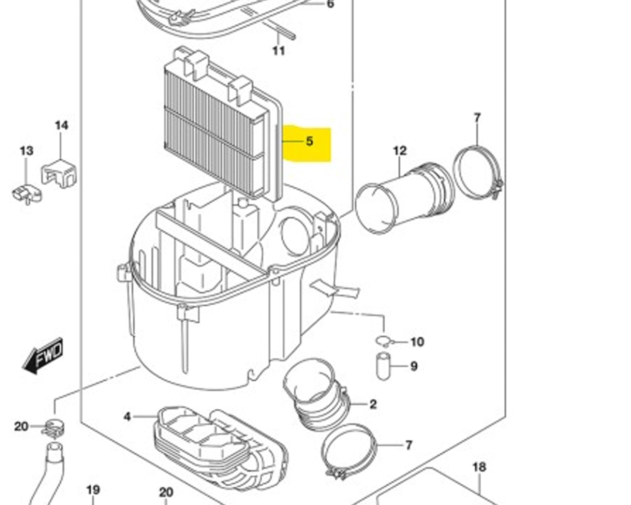 Suzuki OEM Air Filter DL1000 VSTROM 2014-2019 13780-31J00