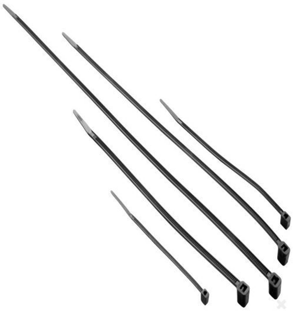 BikeMaster 100 Pack Black Cable Zip Ties 15"