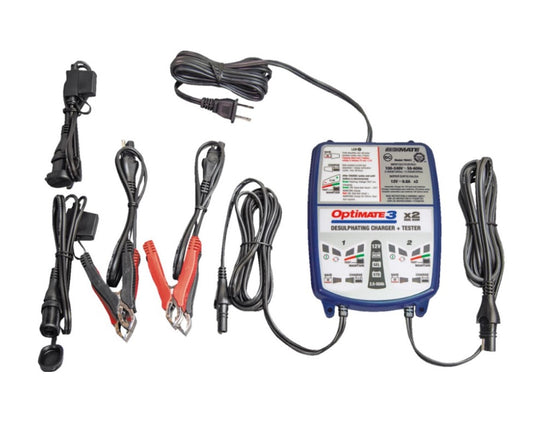 Optimate 3-2, 12V 3 Dual Bank, TM-451, 7-Step 2x12V 0.8A Sealed Battery Saving Charger & Maintainer 3807-0262