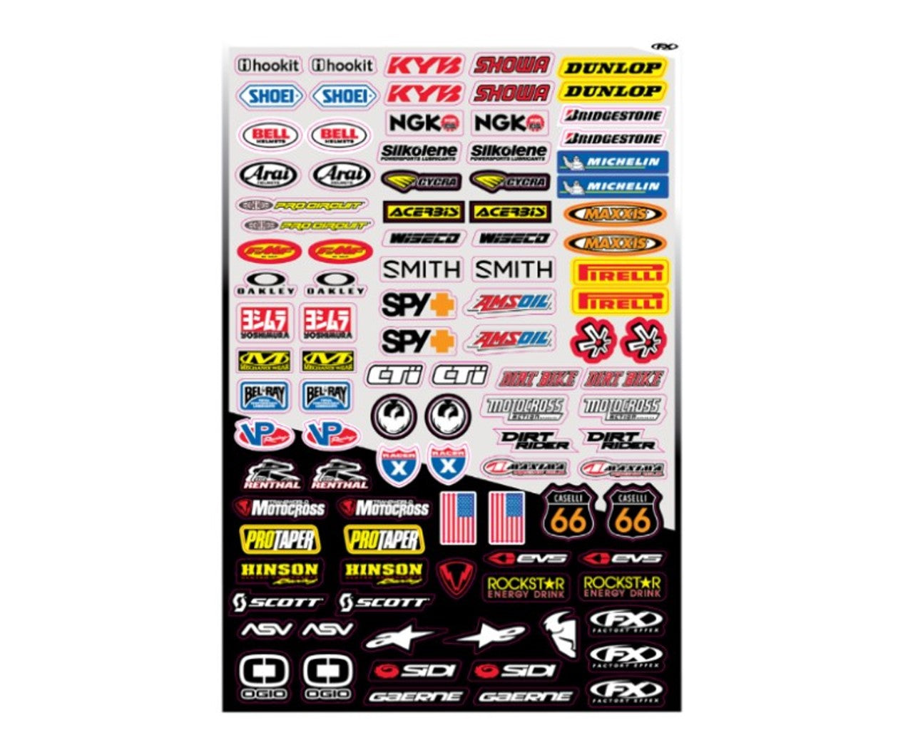 Factory Effex Powersports Micro Sponsor Decal Kit 75+ Stickers 4320-0717