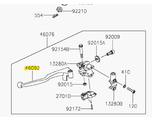Kawasaki Clutch Lever KLX230 KLX230R 46092-0576