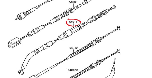 Kawasaki OEM Clutch Cable VN750 86-06 Vulcan 750 54011-0006