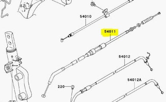 Kawasaki OEM Replacement Clutch Cable 07-18 VN900 Vulcan Custom 54011-0069