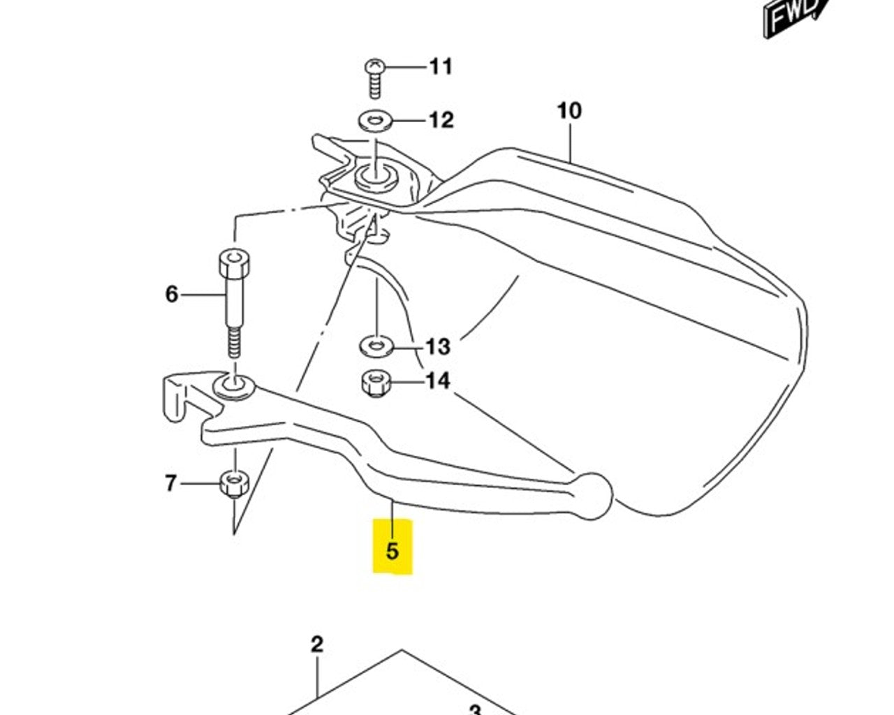 Suzuki OEM Front Brake Lever DR650 DR650SE 1995-2022 57421-13001