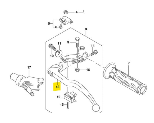 Suzuki Clutch Lever GSX-S750 SV650 2018-2023 57621-25D10