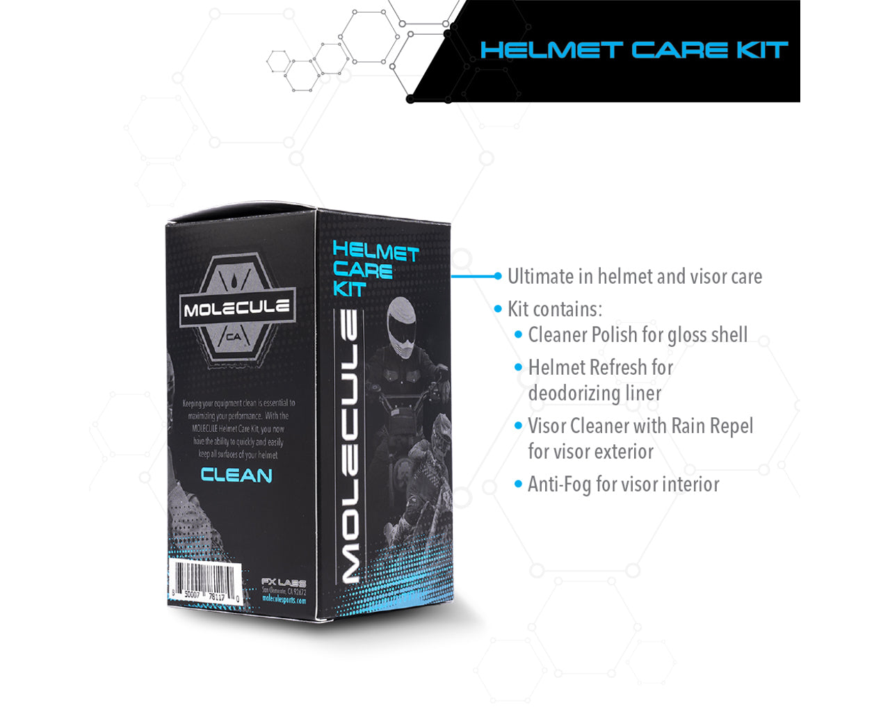 Molecule Helmet Care Kit 4 Bottle GLOSS Helmets 6300-0804-01