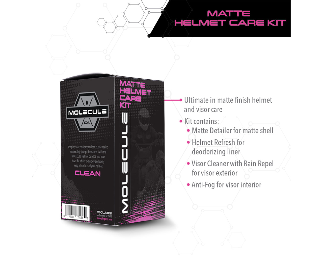 Molecule Helmet Care Kit 4 Bottle MATTE Helmets 6300-0904-04