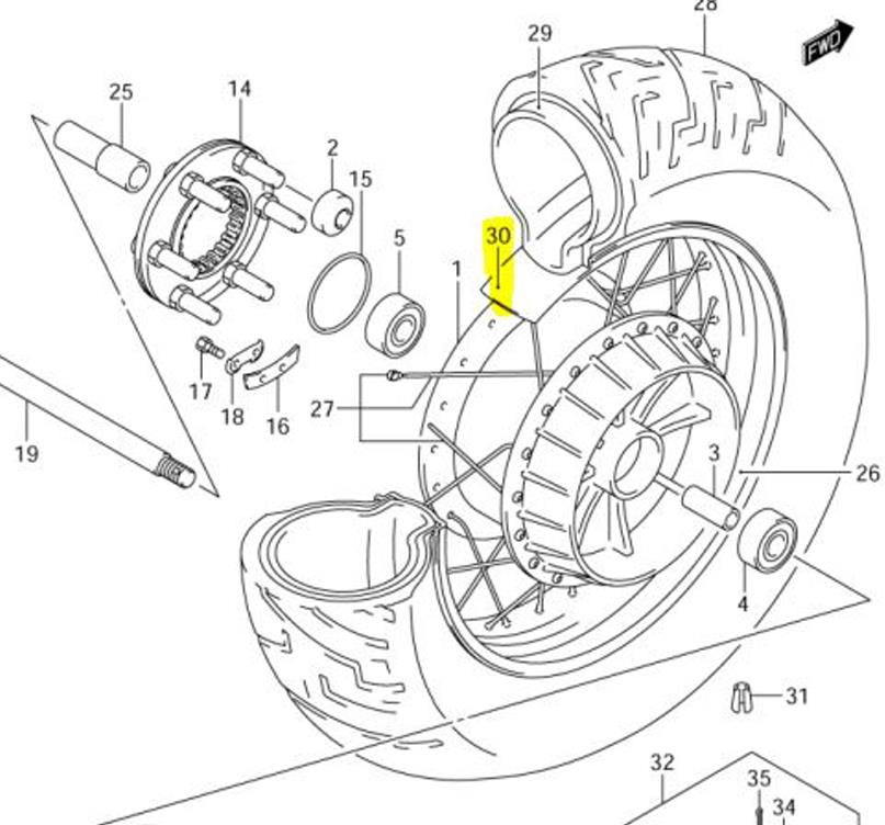 Suzuki OEM Replacement Rim Band VL800 C50 01-18 65261-41F10 Black