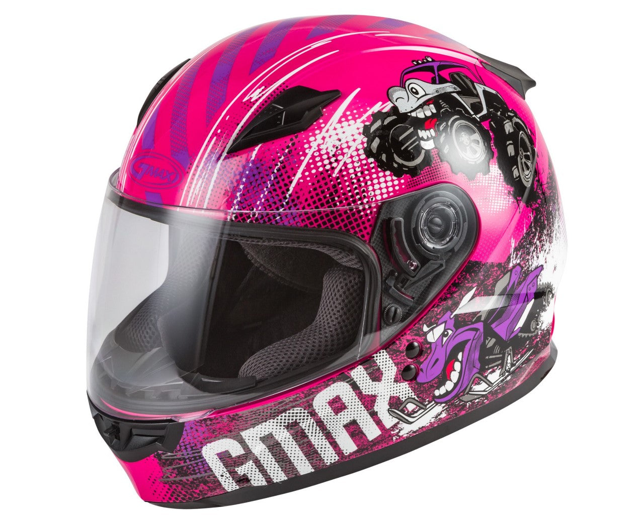 girls youth motorcycle helmet GMAX GM-49Y Beasts Youth Full-Face Helmet Pink Large 72-4996YL – Koup's Cycle Shop