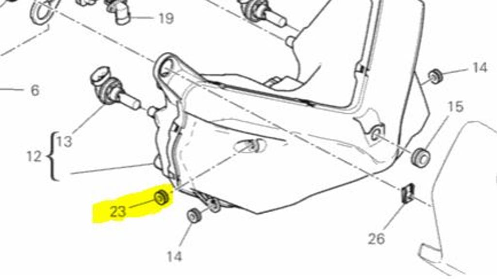 Ducati OEM Replacement Headlight Rubber Grommet Upper 76412441A 939SS
