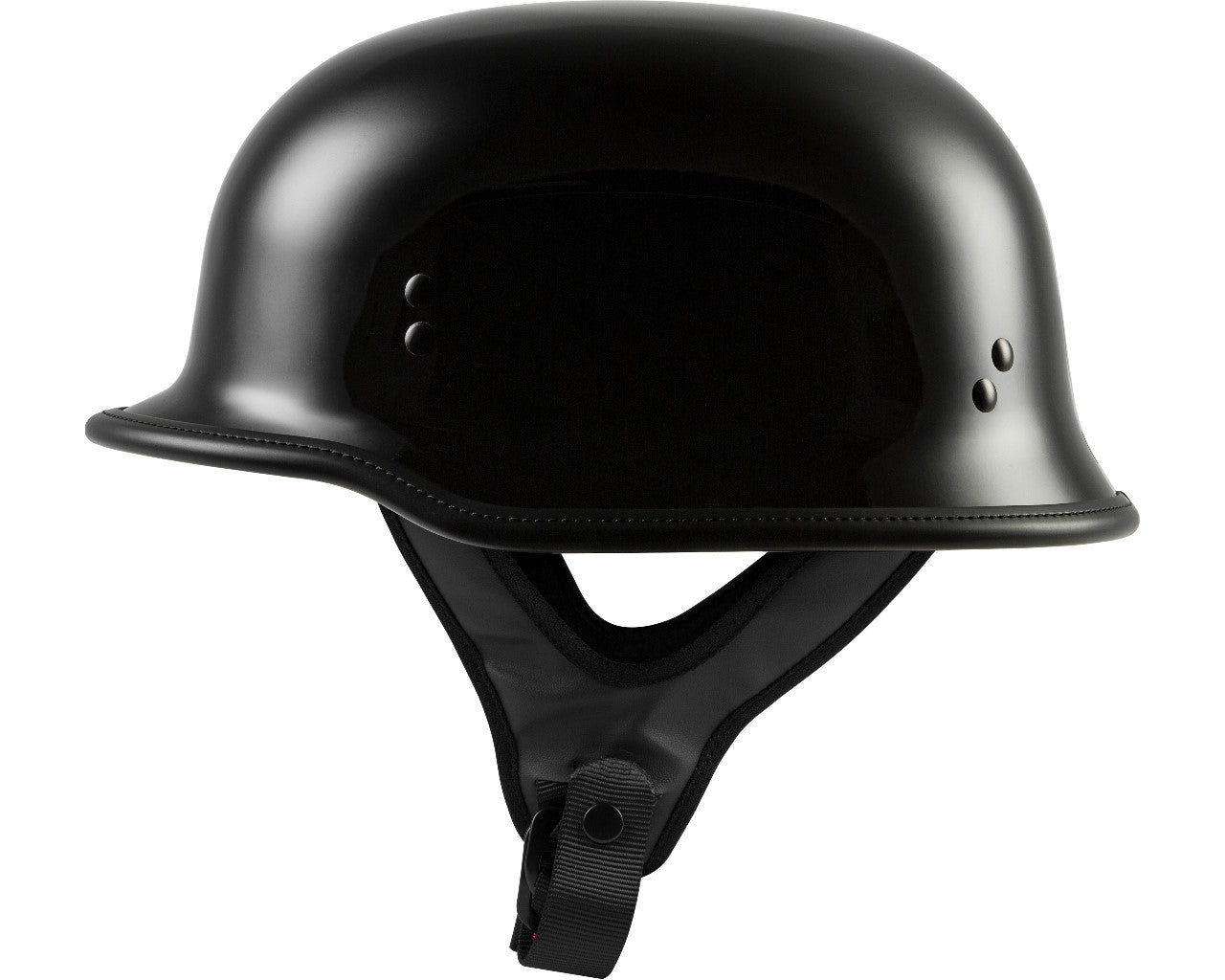 flat black german motorcycle helmet Highway 21 9mm German Beanie Half Helmet