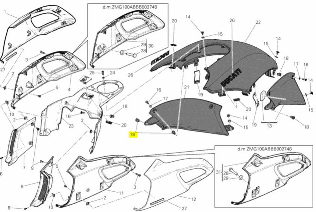 Ducati OEM Replacement Threaded Insert Cowling Grommet 85040821A SBK