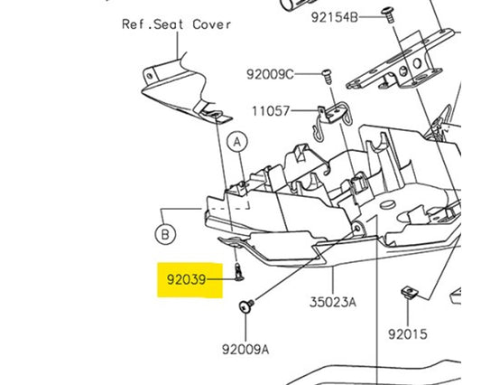 Kawasaki OEM Factory Plastic Rivet Multi Fit 92039-1283