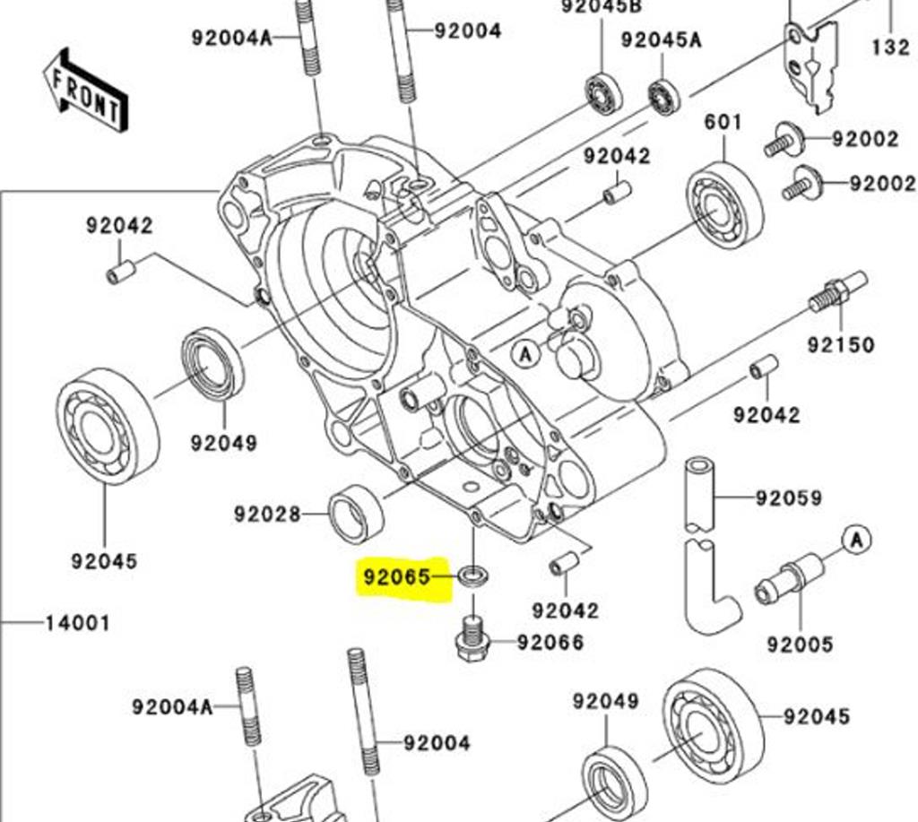 Kawasaki OEM Replacement Oil Drain Bolt Crush Washer Off Road Bikes 92065-058