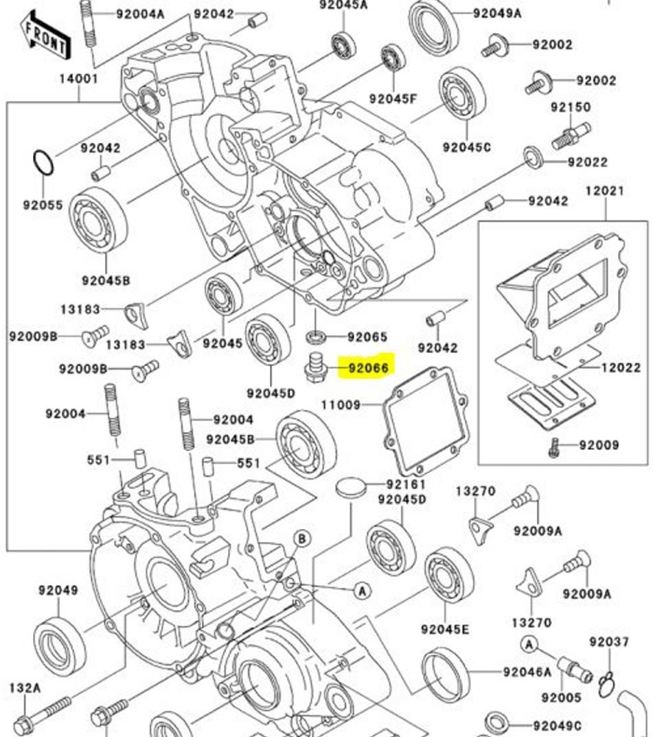 Kawasaki OEM Replacement Oil Drain Plug 92066-1437 Most KX's