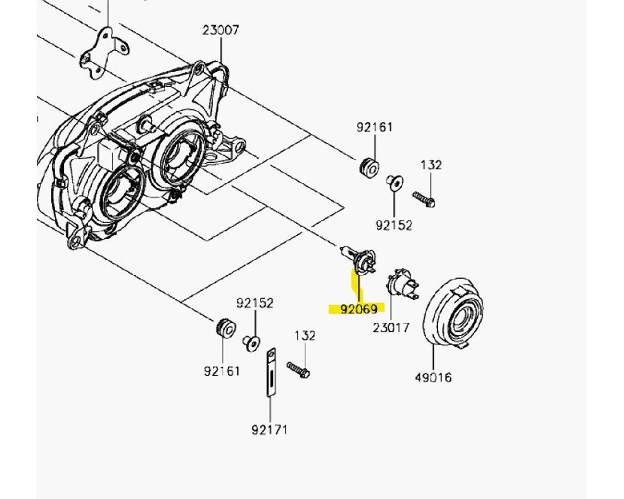 Kawasaki H7 Headlight Bulb 2008-2018 KLR650 92069-0053