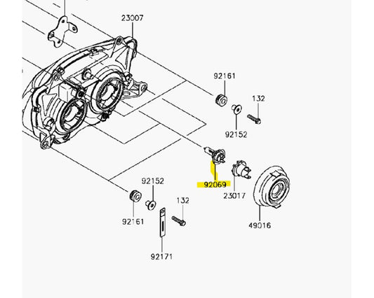 Kawasaki H7 Headlight Bulb 2008-2018 KLR650 92069-0053