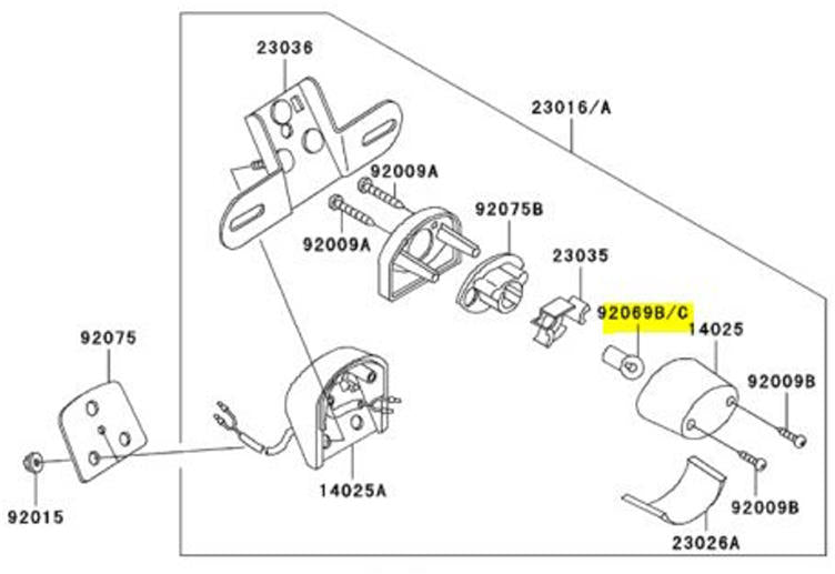 Kawasaki OEM Replacement License Plate Bulb 92069-1055 12V 5W