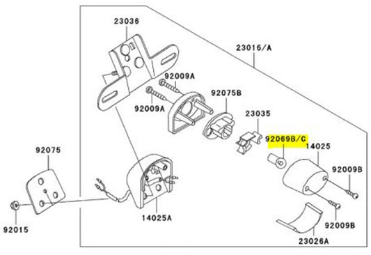 Kawasaki OEM Replacement License Plate Bulb 92069-1055 12V 5W