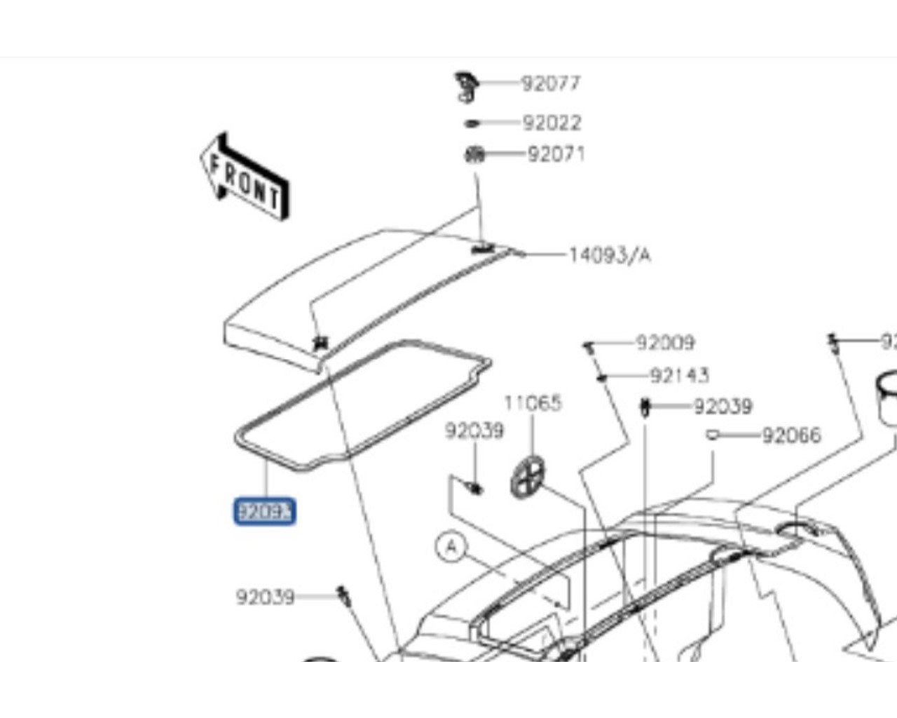 Kawasaki Hood Cover Seal Mule SX 92093-0688