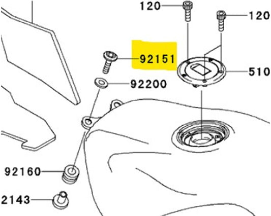 Kawasaki OEM Factory Bolt 6x30 Socket Head Multi Fit 92151-1605