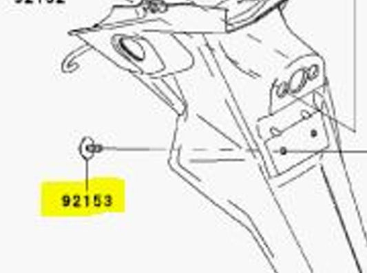 Kawasaki 6x16mm Bolt with fender washer OEM Part 92153-0684