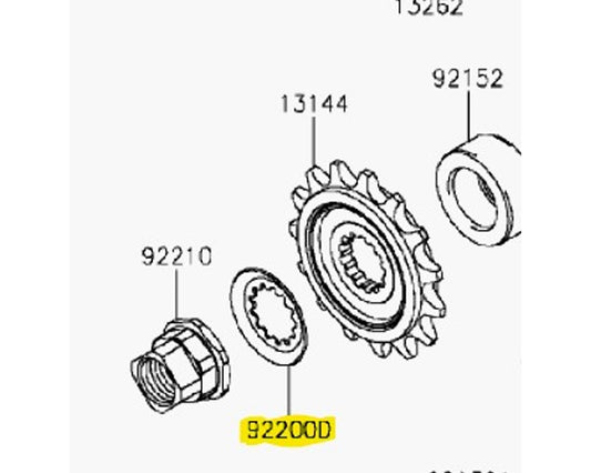 Kawasaki OEM Front Sprocket Washer 92200-0851 KLR650 Vulcan S Versys