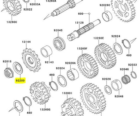 Kawasaki OEM Front Sprocket Washer 92200-1065