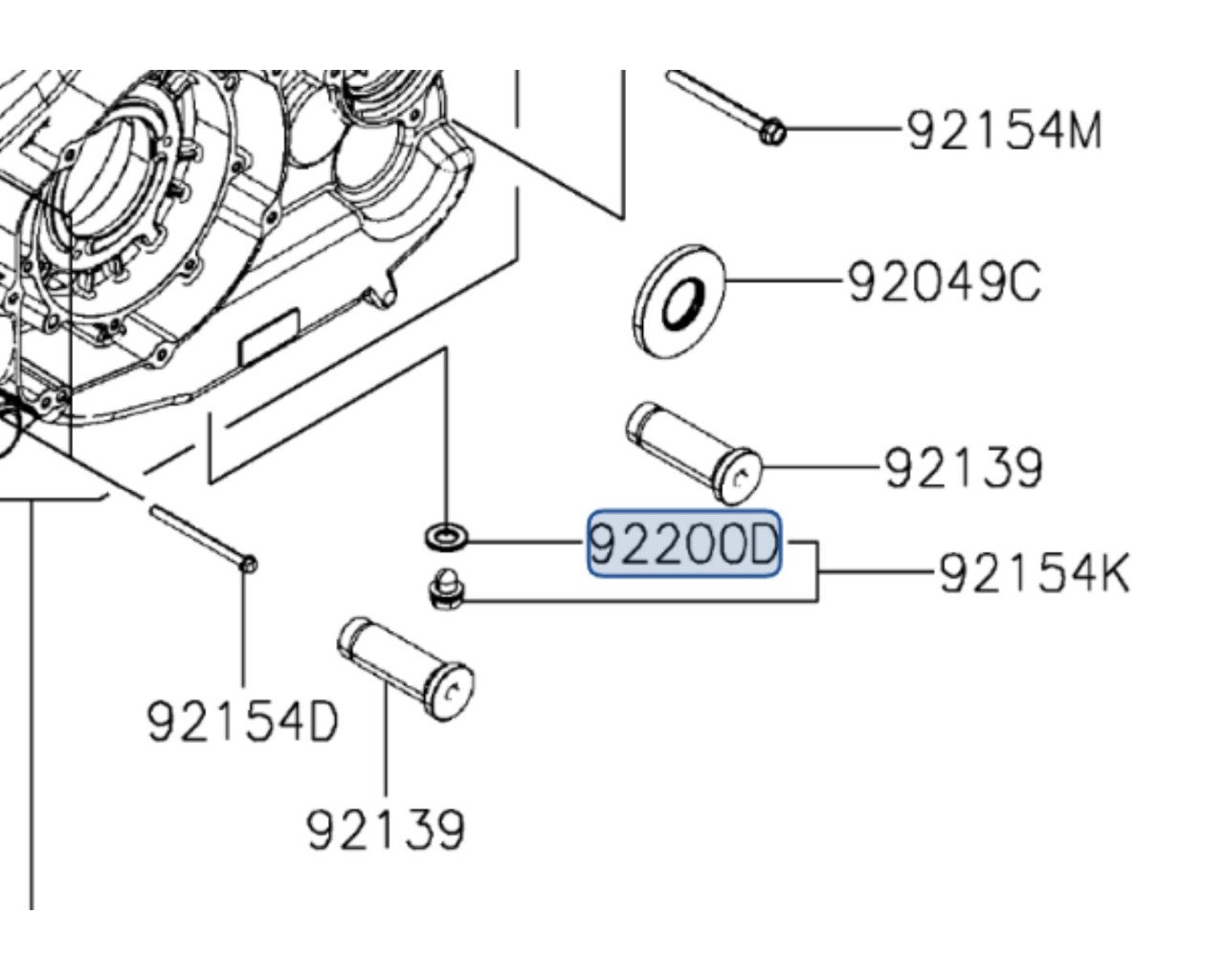 Kawasaki Drain Bolt Washer Mule Pro-MX 92200-Y099