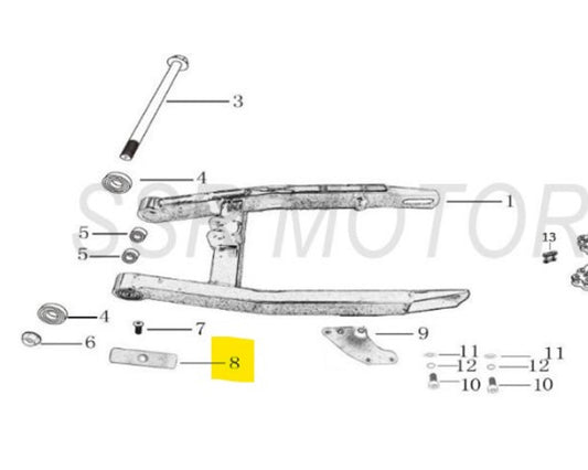 SSR OEM Replacement Upper Swingarrm Chain Slider SR70 SR110 SR125 White