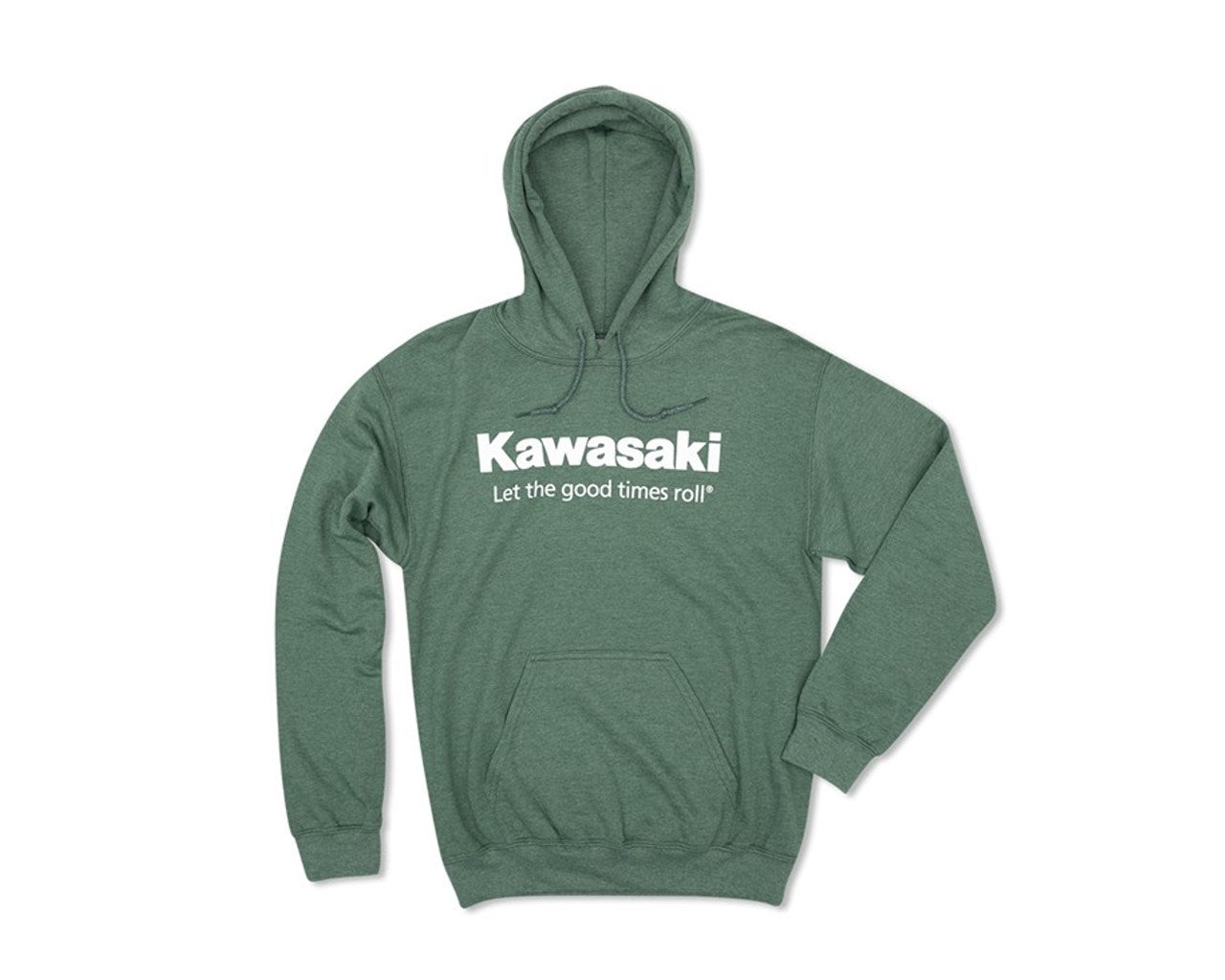 Kawasaki Let The Good Times Roll Pullover Green Hooded Sweatshirt K002-1302-GN