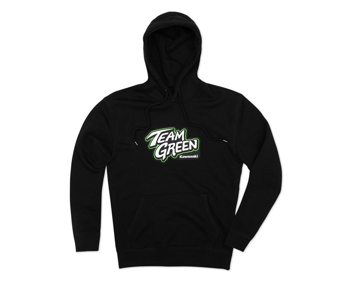 Kawasaki Team Greeen Pull over Hooded Sweatshirt Black