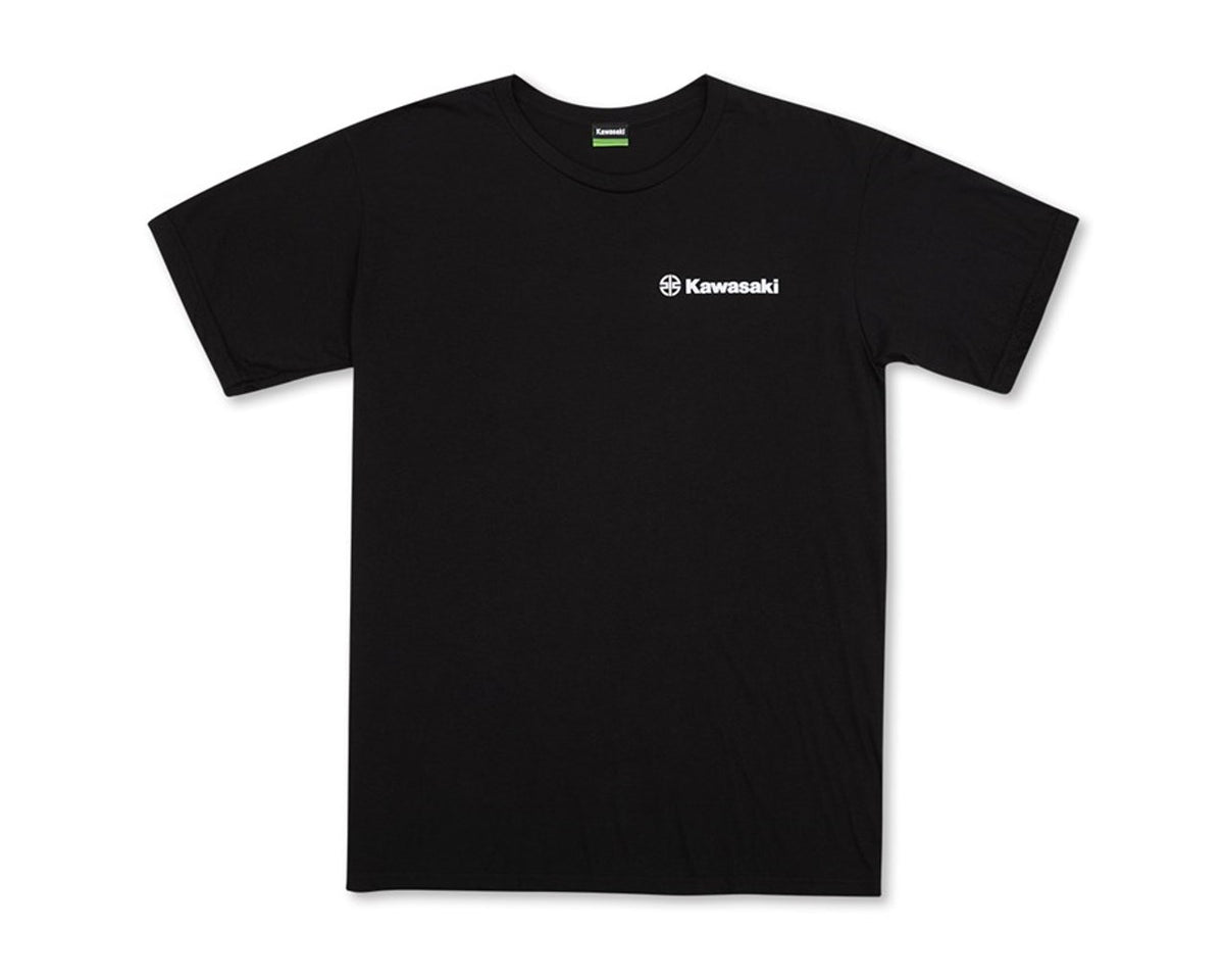 Kawasaki RIVER MARK LOGO EAGLE FLAG T-SHIRT Black