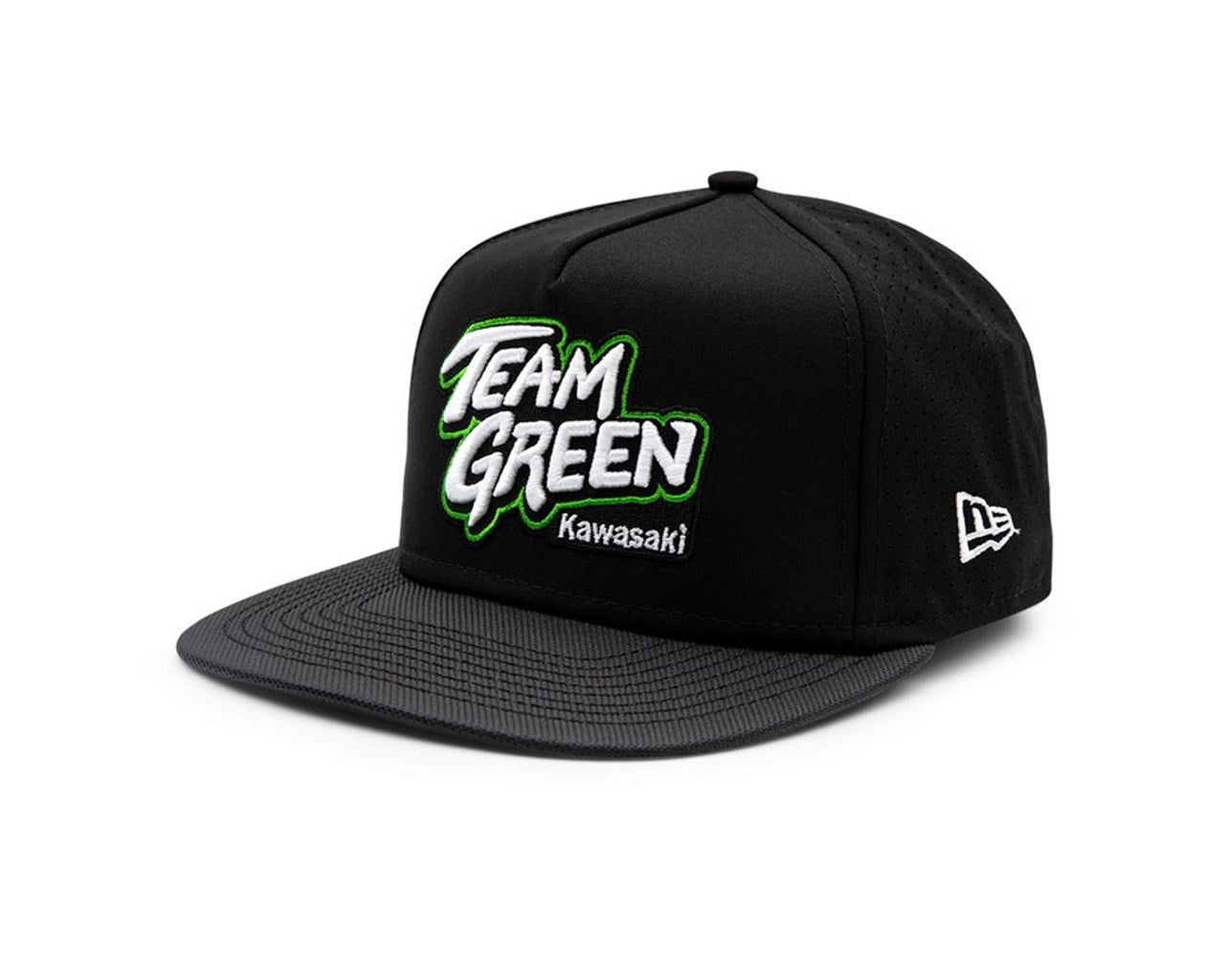 Kawasaki Team Green New Era Flat Bill Baseball Hat Black K003-4112-BKNS