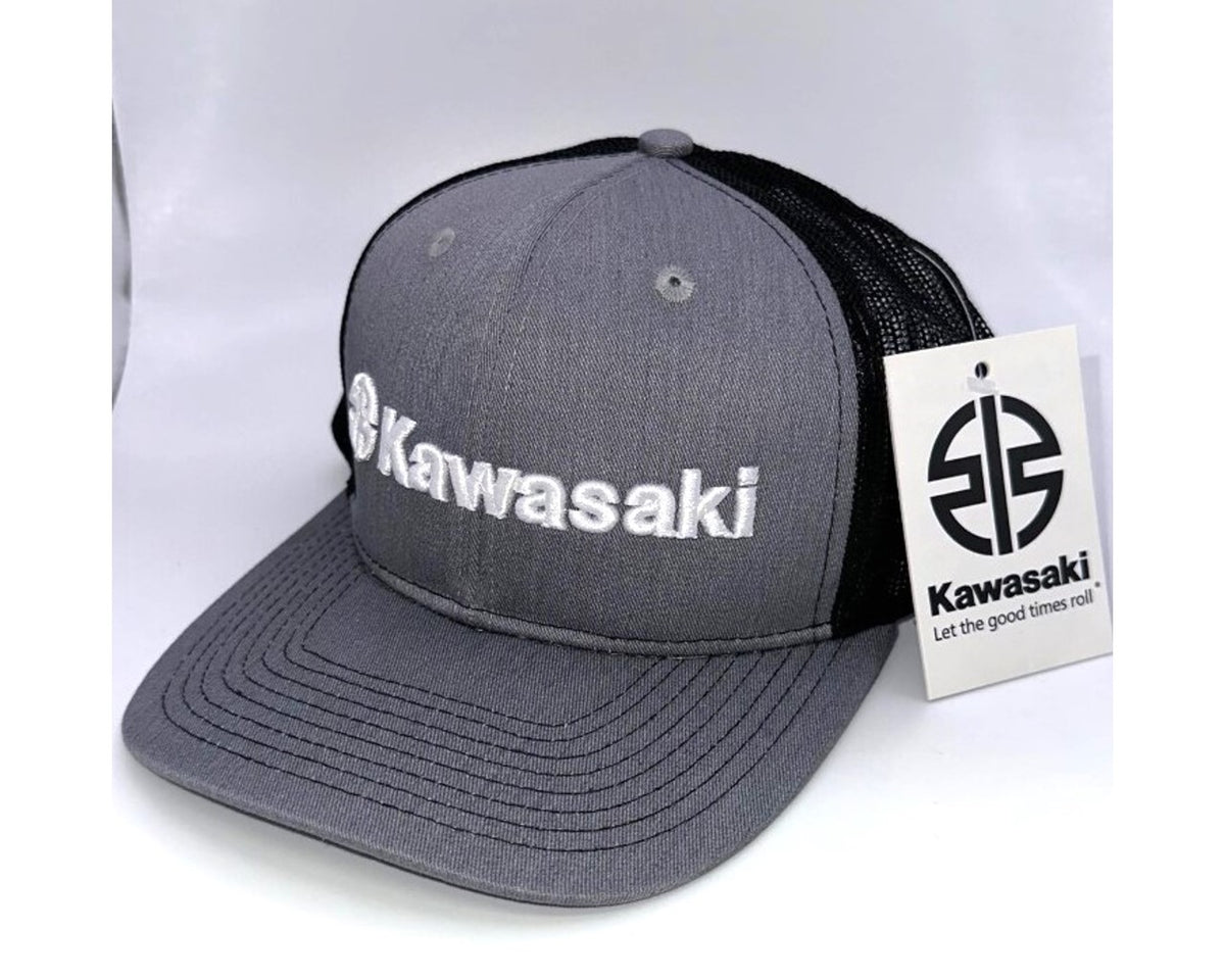 Kawasaki River Mark Logo Trucker Snapback Cap K003-4117-GY-NS
