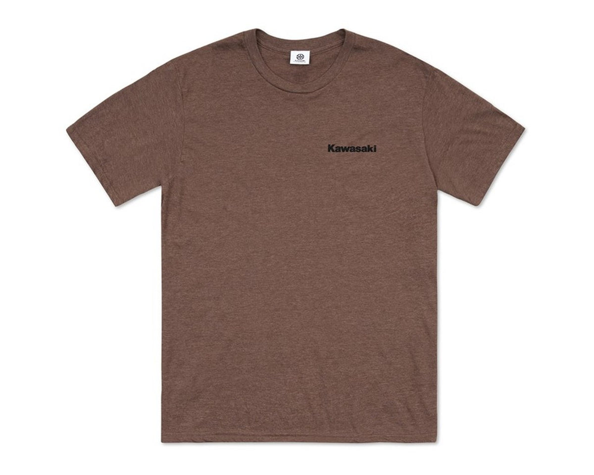 Kawasaki Retro Heritage Adult T-Shirt Brown