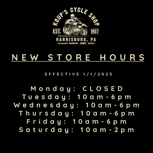 New Store Hours - Starting 1/1/2025.