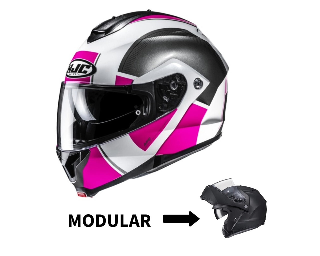 HJC C91 Modular Motorcycle Helmet MC8 Pink 