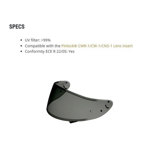 Shoei Pinlock Ready Dark Smoke Shield RF-SR2 RF-1200 X-Fourteen RF-SR CWR-1