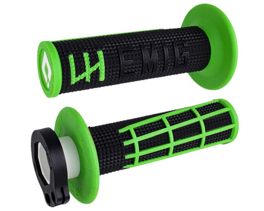 ODI Motorcycle Grips Emig 2.0 Lock On  Black/Green H36RGDU