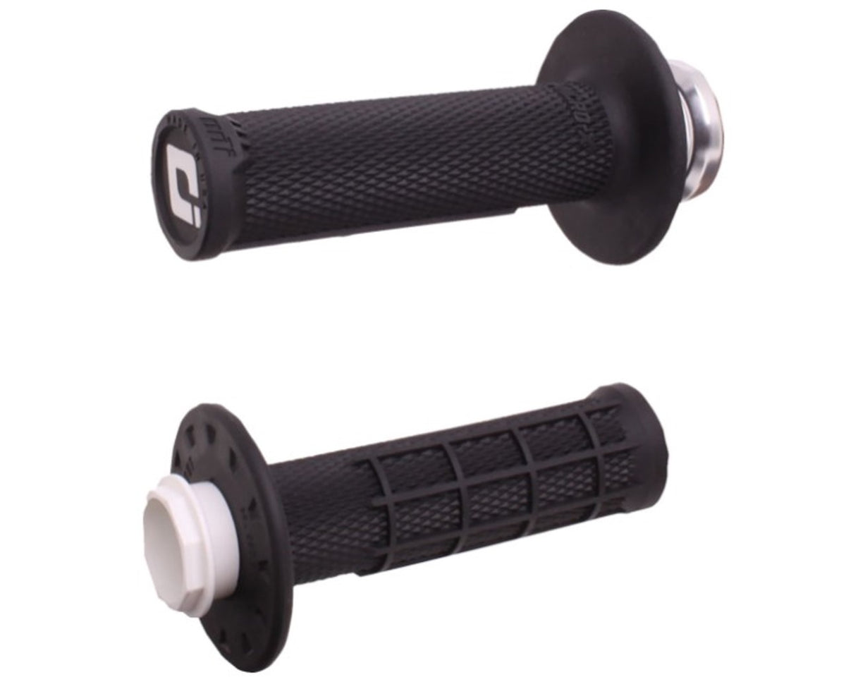 ODI Motorcycle Grips Micro-X Lock On Half Waffle Black/Silver H36MXB