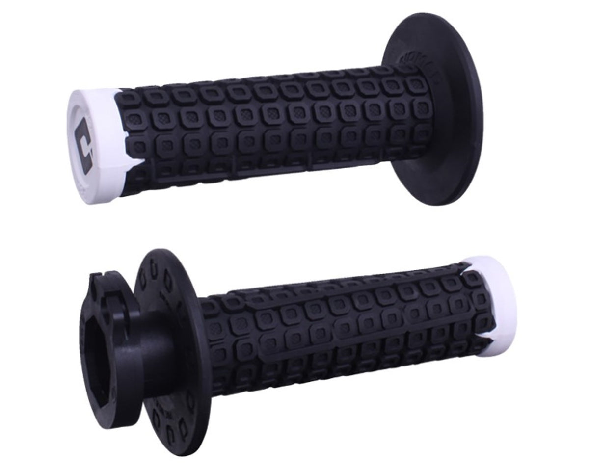 ODI Motorcycle Grips Nomad Lock On Off-Road Black/White/Silver H36NDBW
