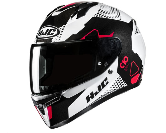 HJC  C 10 Motorcycle Full Face Helmet ASPA White/Black/Red 