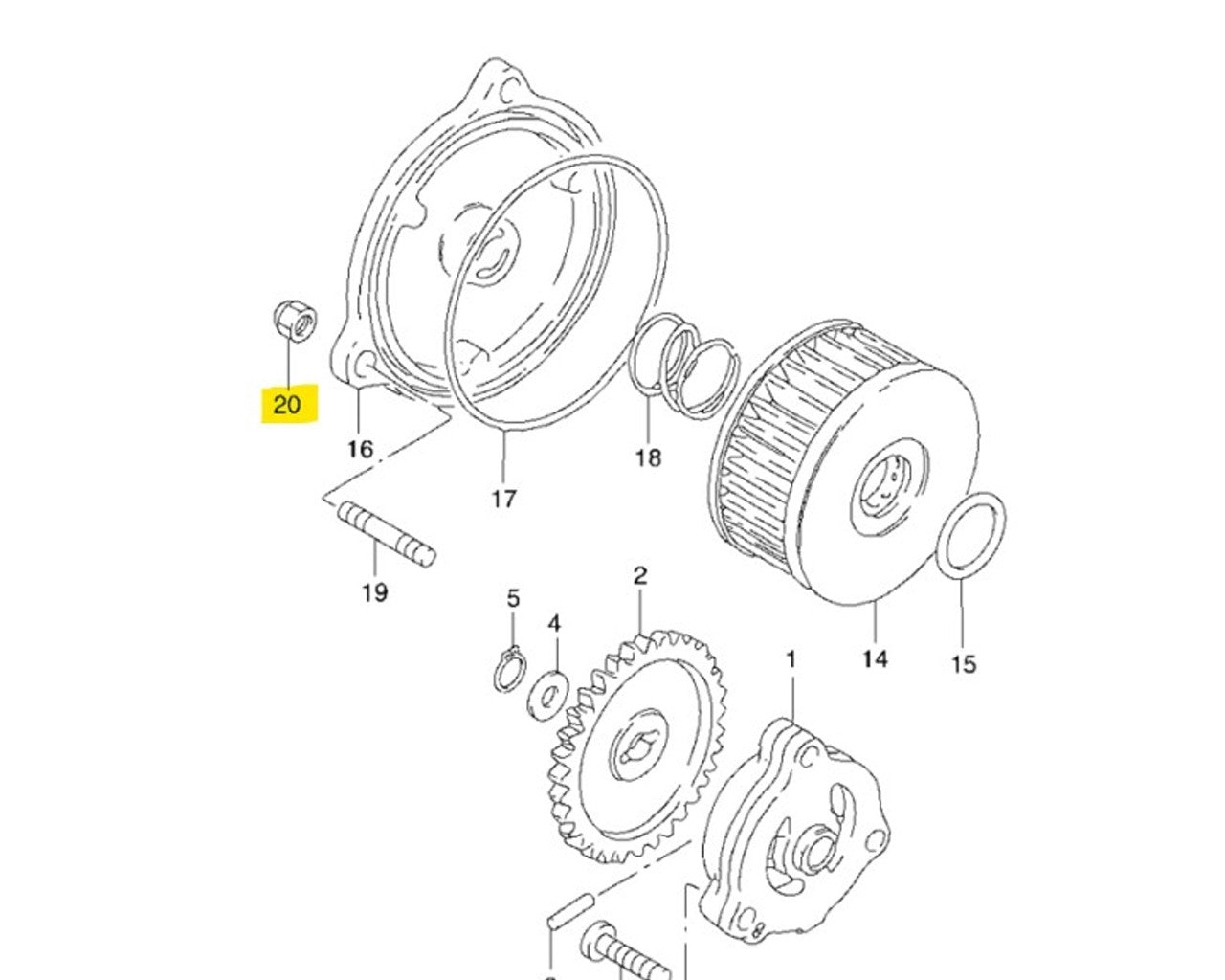 Suzuki Cap Nut Oil Filter Cover & More GZ250 TU250 LS650 08313-10067 ...