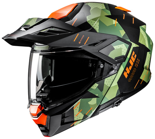 HJC I 80 Adventure Modular Helmet MC-47SF Roki Green/Black/Orange 