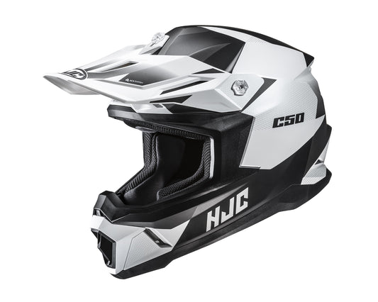 HJC C50 Off Road Helmet Slide White Black 