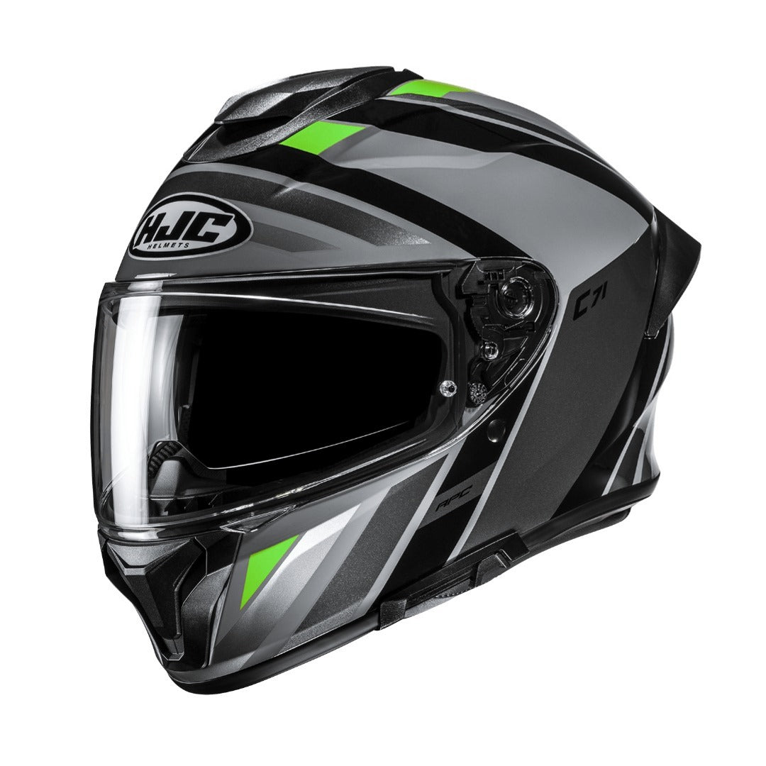 HJC C71 Motorcycle Full-Face Helmet Faber MC-7 Gray/Green 