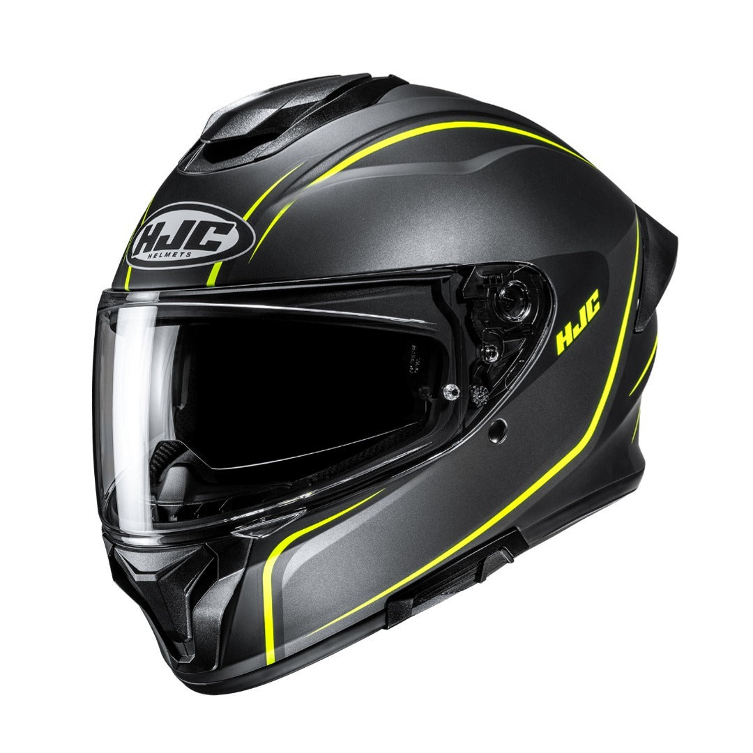 HJC C71 Motorcycle Full-Face Helmet Quez MC-3HSF Hi-Viz Gray 